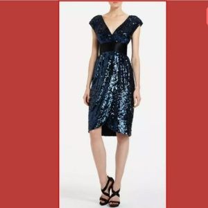 BCBG Maxazria Sequin Tulip Dress -Side Ties - Sz S